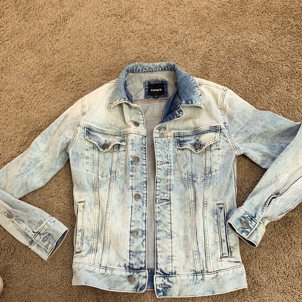 Express acid wash denim jacket